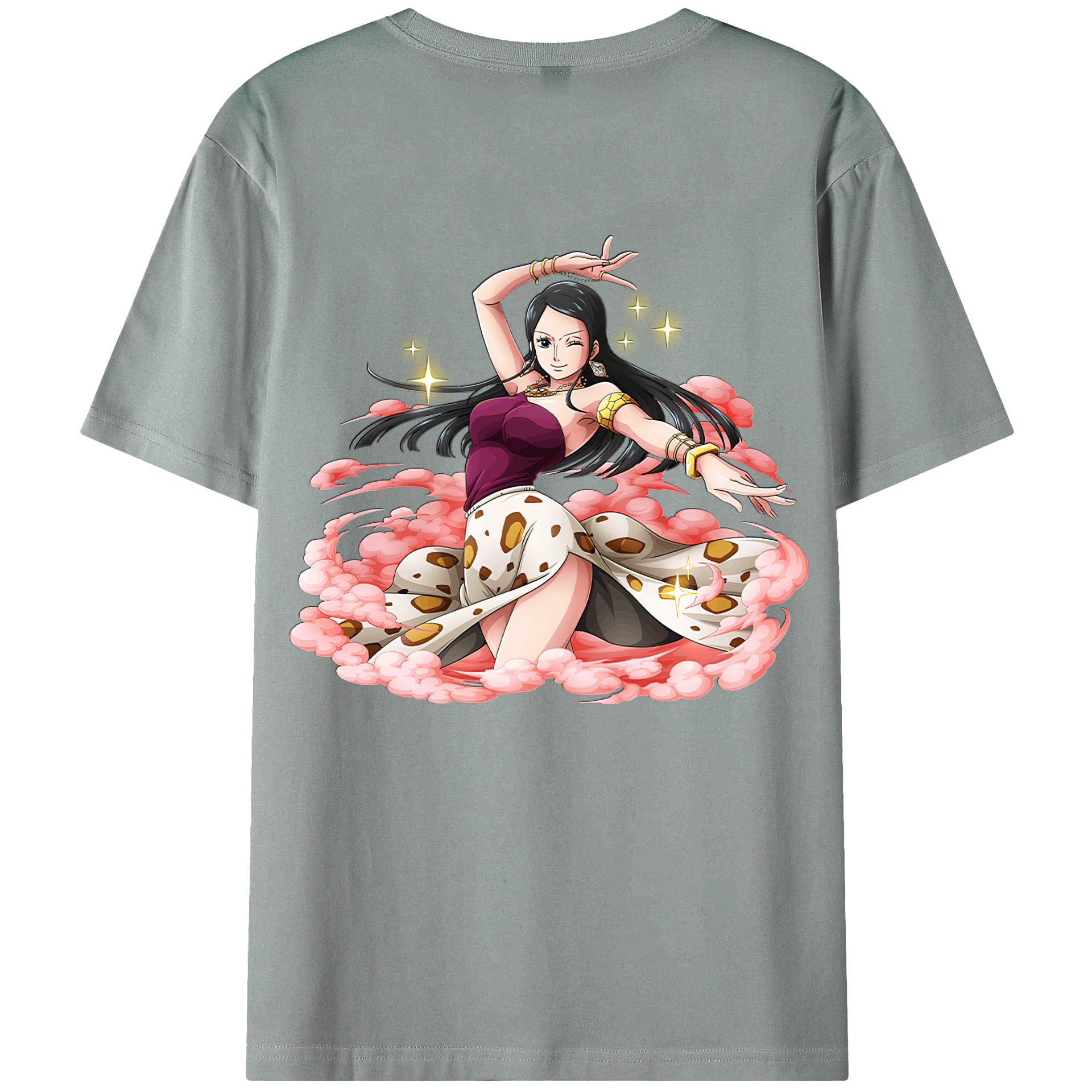 ワンピース ニコ・ロビン ONE PIECE Nico Robin 綿100％ メンズ半袖Tシャツ（バックプリント） 通気性